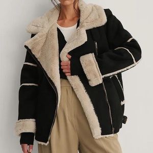 NA-KD FAUX FUR AVIATOR JACKET